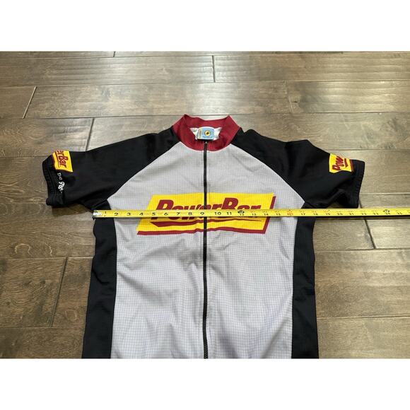 Sqaudra Cycling Jersey Mens Gray Power Bar Full Zip Size M MEDIUM Made In USA - Picture 11 of 11
